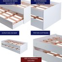 Ver imagem 3 de Cama Solteiro Bicama com Cama Auxiliar 194x83 Cm20 Branco Dtall Branco