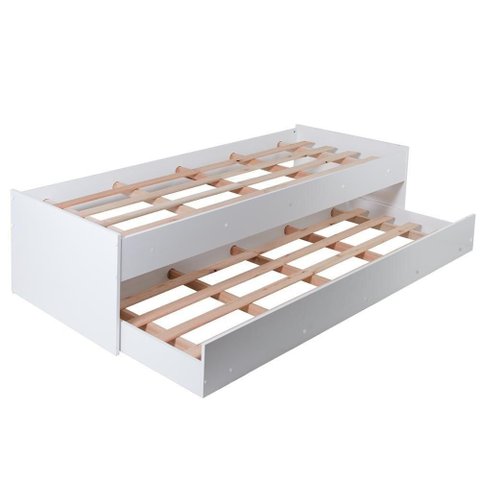 Cama Solteiro Bicama com Cama Auxiliar 194x83 Cm20 Branco Dtall Branco