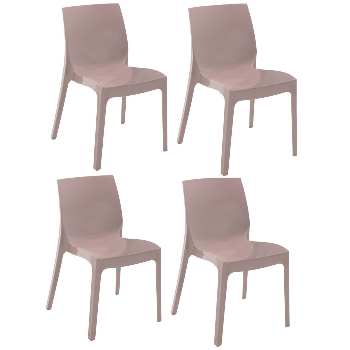 Conjunto 4 Cadeiras de Plástico Polipropileno Brilho Alice Summa - Tramontina - Camurça 92037/210 - 1