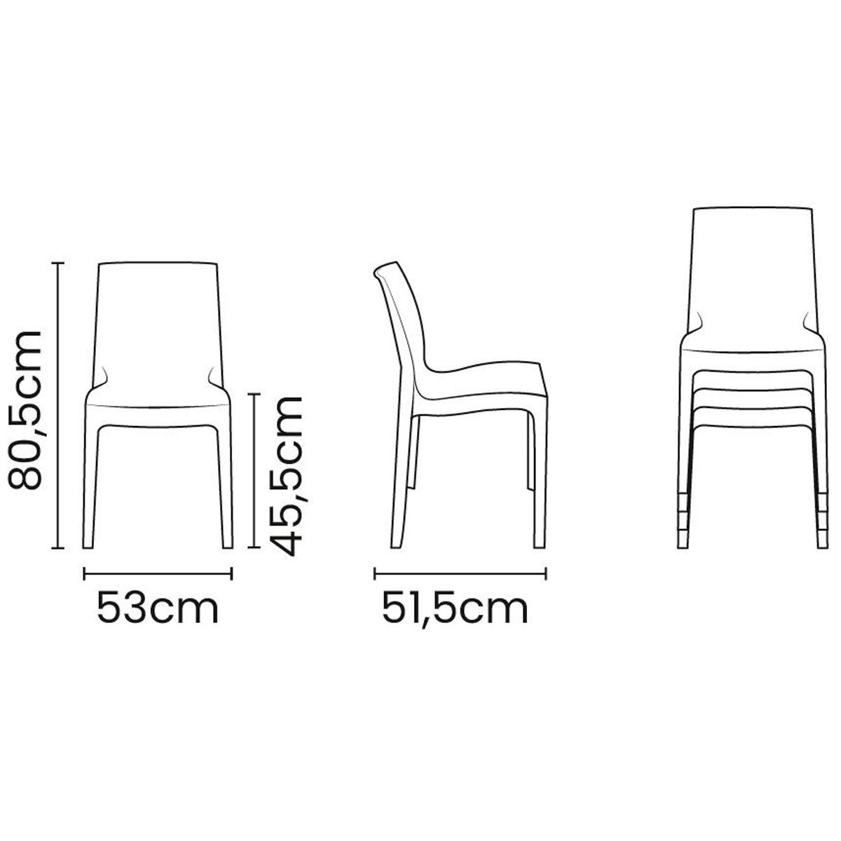 Conjunto 4 Cadeiras de Plástico Polipropileno Brilho Alice Summa - Tramontina - Camurça 92037/210 - 5