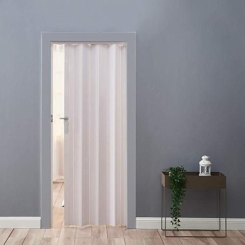 Porta Sanfonada 60cm Branca Vitesse Ferragem Obra Construcao