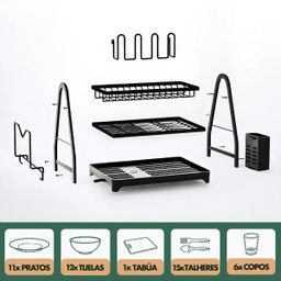Escorredor de Louças Inox Praticidade Organização na Cozinha - 6
