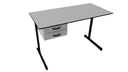 Ver imagem 1 de Mesa Escritório Economica com 2 Gavetas 1,20 X 0,60 - Cinza/preto