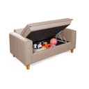 Ver imagem 5 de Sofa Living com Bau Multiuso 2 Lugares Suede Pes em Madeira: Bege