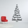 Adesivo de Parede Árvore de Natal Palavras Preto - 1