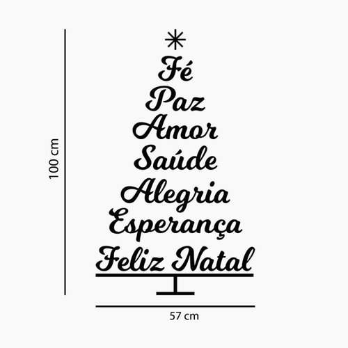 Adesivo de Parede Árvore de Natal Palavras Preto | MadeiraMadeira Adesivo de Parede Árvore de Natal Palavras Preto | MadeiraMadeira