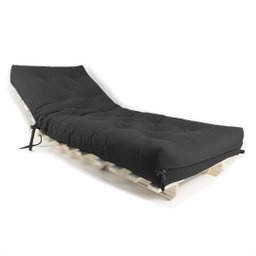Sofá Cama Solteiro Futon Dobrável Preto - 2