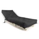 Ver imagem 2 de Sofá Cama Solteiro Futon Dobrável Preto