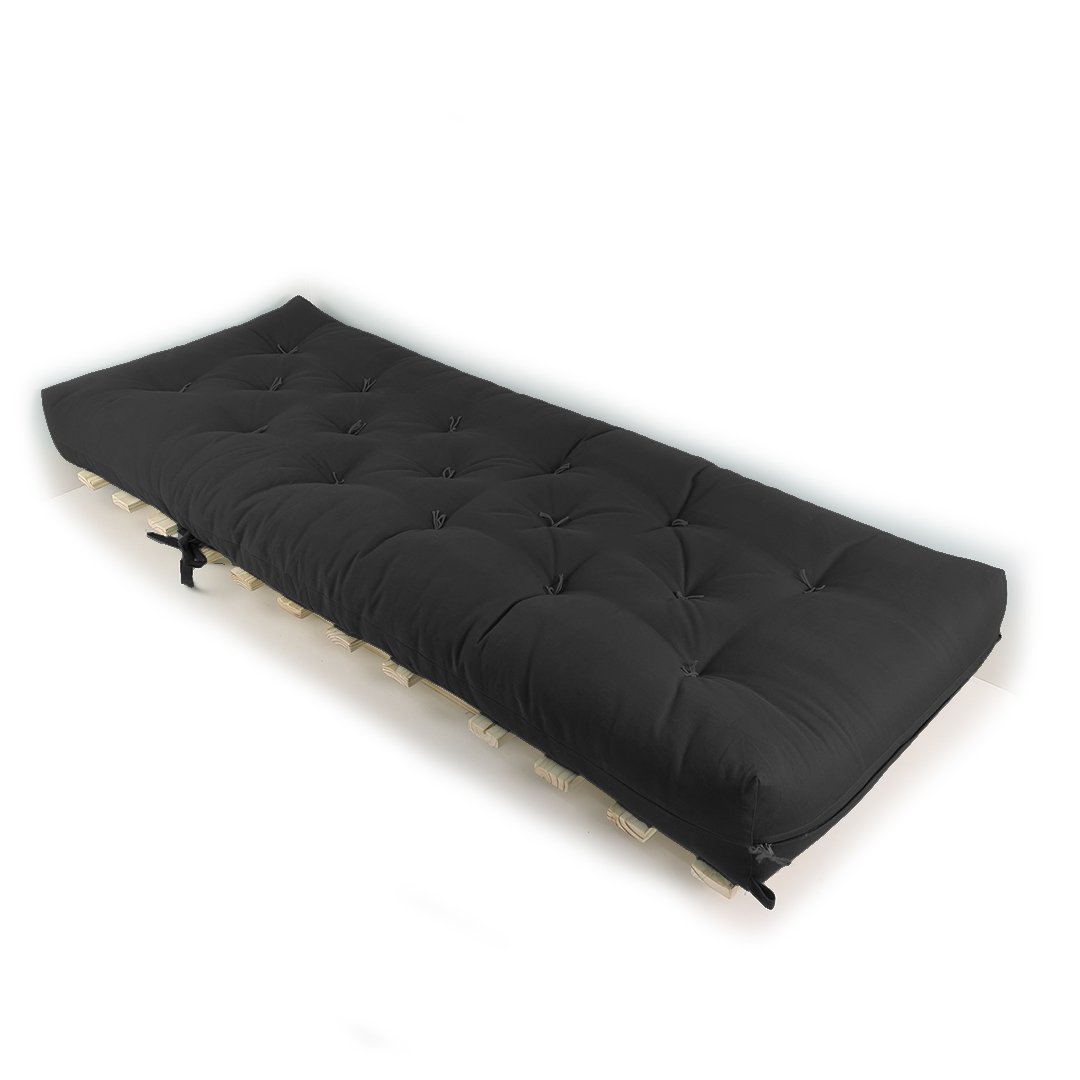 Sofá Cama Solteiro Futon Dobrável Preto - 3