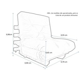 Sofá Cama Solteiro Futon Dobrável Preto - 4
