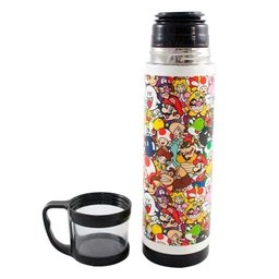 Garrafa Térmica 500 ml com Caneca - Super Mario Bros - Personagens - 2 Garrafa Térmica 500 ml com Caneca - Super Mario Bros - Personagens - 2