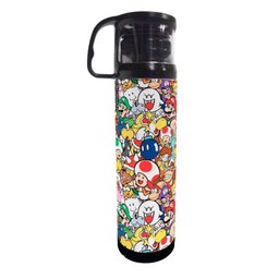 Garrafa Térmica 500 ml com Caneca - Super Mario Bros - Personagens - 1 Garrafa Térmica 500 ml com Caneca - Super Mario Bros - Personagens - 1