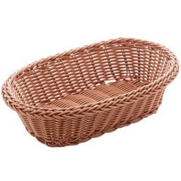 5 Cestas Porta Pão 24x17cm Oval Rattan Plástico Forro Tecido Cesto Lyor - 3