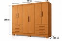 Ver imagem 3 de Guarda Roupa Casal 6 Portas 6 Gavetas Dakar Novo Horizonte Cinamomo/Marron