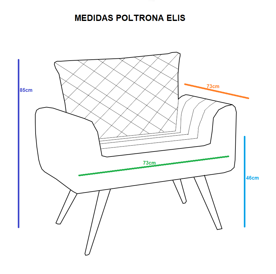 Poltrona Decorativa Elis Pé Palito Marrom - 2