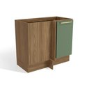 Ver imagem 1 de Balcão de Cozinha Modulado Canto Reto Botanic M625 c/ 1 Porta Nogueira/Verde Oliva - Kappesberg
