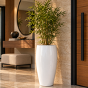Ver imagem 2 de Vaso de Fibra de Vidro Atenas g 90cm Vitrificado Grande Branco Brilhante