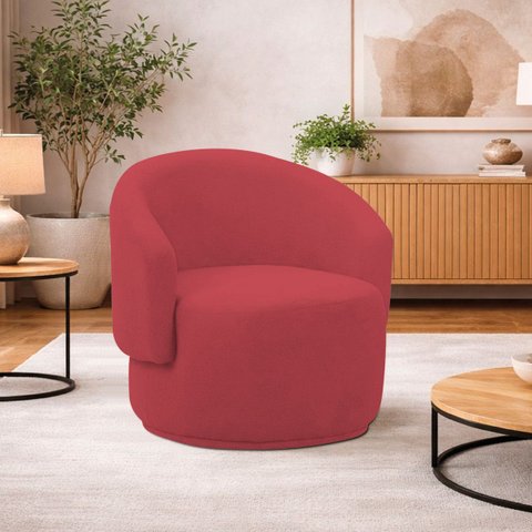Poltrona Decorativa Sala de Estar Recepção Jasmine Suede