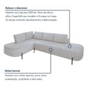 Ver imagem 7 de Sofá de Canto Orgânico 4 Lugares 272cm Base de Ferro Chaise Esquerda Luna Yescasa