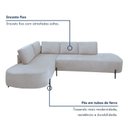 Ver mais imagens de Sofá de Canto Orgânico 4 Lugares 265cm Base de Ferro Chaise Esquerda Luna YesCasa