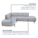 Ver imagem 4 de Sofá de Canto Orgânico 4 Lugares 265cm Base de Ferro Chaise Esquerda Luna YesCasa