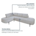 Ver imagem 5 de Sofá de Canto Orgânico 4 Lugares 272cm Base de Ferro Chaise Esquerda Luna Yescasa