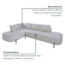 Ver imagem 5 de Sofá de Canto Orgânico 4 Lugares 265cm Base de Ferro Chaise Esquerda Luna Yescasa