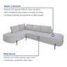 Sofá de Canto Orgânico 4 Lugares 265cm Base de Ferro Chaise Esquerda Luna - 7