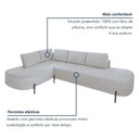 Ver imagem 5 de Sofá de Canto Orgânico 4 Lugares 265cm Base de Ferro Chaise Esquerda Luna Yescasa