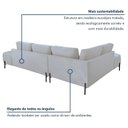 Ver imagem 6 de Sofá de Canto Orgânico 4 Lugares 272cm Base de Ferro Chaise Esquerda Luna Yescasa