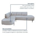 Ver imagem 4 de Sofá de Canto Orgânico 4 Lugares 272cm Base de Ferro Chaise Esquerda Luna Yescasa
