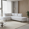 Sofá de Canto Orgânico 4 Lugares 265cm Base de Ferro Chaise Esquerda Luna - 1