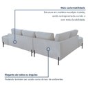 Ver imagem 6 de Sofá de Canto Orgânico 4 Lugares 265cm Base de Ferro Chaise Esquerda Luna Yescasa