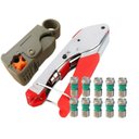 Ver imagem 1 de Kit Alicate Compressão + Decapador +  10 Conectores Rg6 