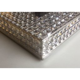 Lustre Plafon de Cristal K9 Quadrado Pontos 40x40 com Soquete G9+Led - 3