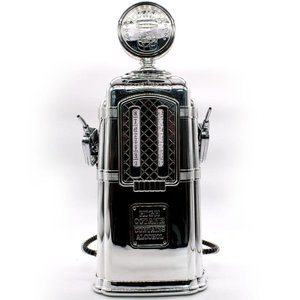 Dispenser Bebidas Duplo Bomba de Gasolina Vintage Prata