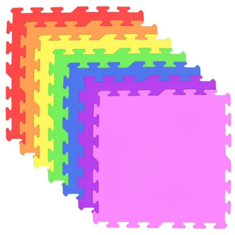 Kit com 12 Tapetes / Tatames em Eva Liso - 50 x 50 x 1 cm