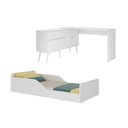 Ver imagem 2 de Kit Cama Infantil Montessoriana com Escrivaninha 2 Portas 1 Gaveta Lume Multimóveis MP4823 Branco