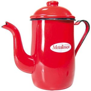 Bule Leiteira em Aço Esmaltado 1,25 Litros para Café Vermelho