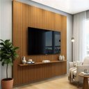 Ver imagem 3 de Painel para Tv até 75 Polegadas Ripado Impressão 3d Egeo com Prateleira 1,80m Cedro Edn