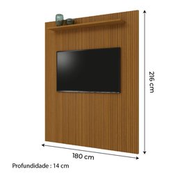 Painel para Tv até 75 Polegadas Ripado Impressão 3d Egeo com Prateleira 1,80m Cedro Edn - 3