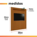Ver imagem 3 de Painel para Tv até 75 Polegadas Ripado Impressão 3d Egeo com Prateleira 1,80m Cedro Edn