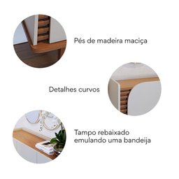Cristaleira e Aparador Buffet para Sala Jurerê Off White Matte Freijó – Colibri - 9
