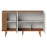 Cristaleira e Aparador Buffet para Sala Jurerê Off White Matte Freijó – Colibri - 8