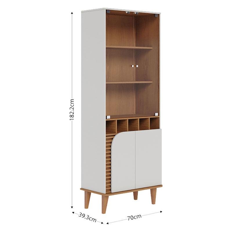 Cristaleira e Aparador Buffet para Sala Jurerê Off White Matte Freijó – Colibri - 4