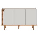 Ver imagem 2 de Cristaleira e Aparador Buffet para Sala Jurerê Off White Matte Freijó – Colibri