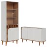 Cristaleira e Aparador Buffet para Sala Jurerê Off White Matte Freijó – Colibri - 1