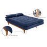 Sofá Cama Dubai Madero Reclinável 3 Lugares Suede Azul Marinho 375 Império - 5
