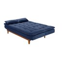 Ver imagem 4 de Sofá Cama Dubai Madero Reclinável 3 Lugares Suede Azul Marinho 375 Império
