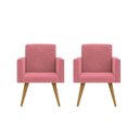 Ver imagem 1 de Kit 02 Poltronas Decorativas Nina Cadeira Recepção Rosa